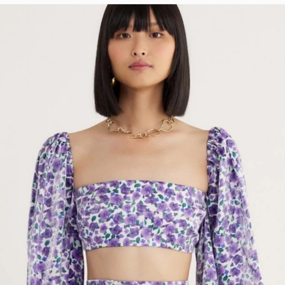 NWT Rumer The Label Soraya Crop Top in Purple Floral